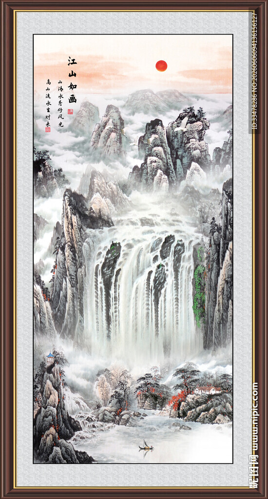 竖幅山水画