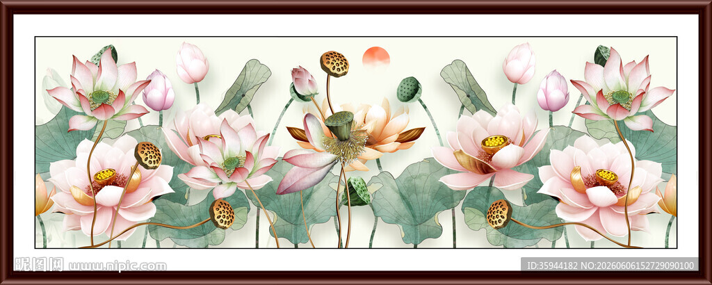 国画荷花装饰画