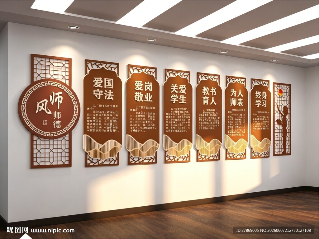 教师职业道德师德师风文化墙展板