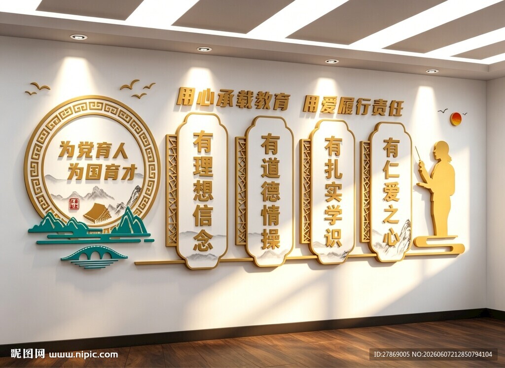 老教师办公室文化墙展板