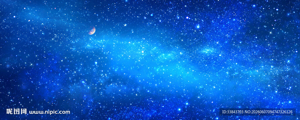 梦幻蓝色星空夜景
