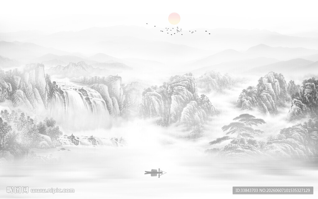 国画水墨山水