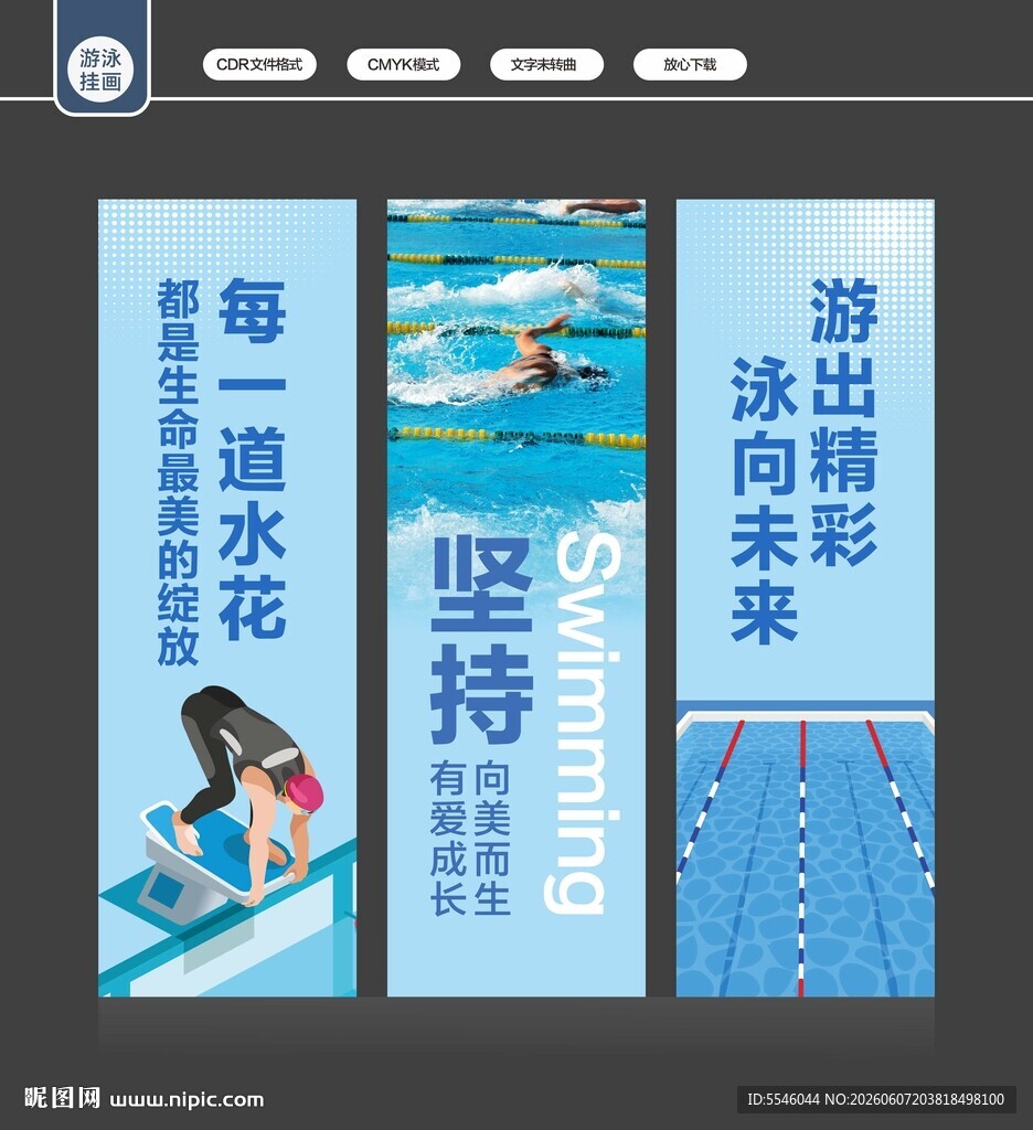 游泳挂画