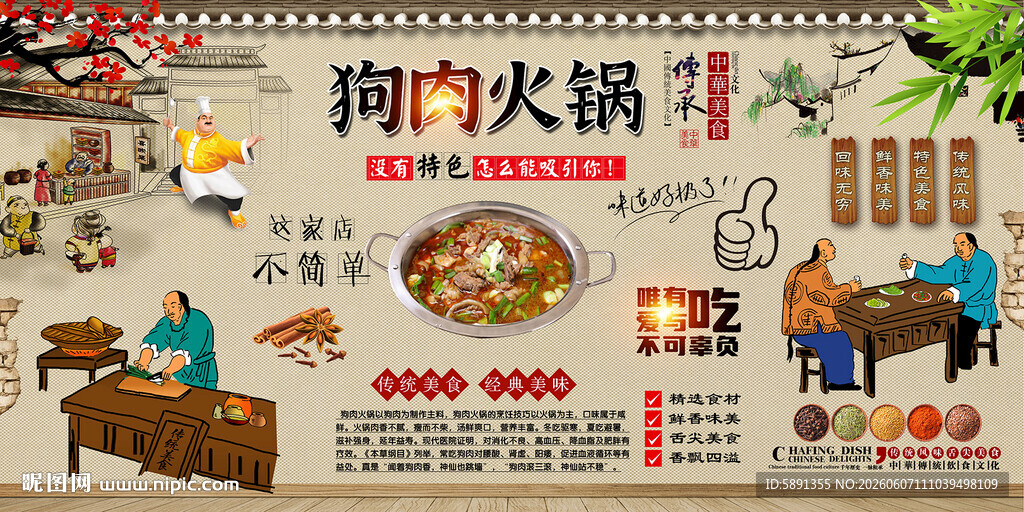 狗肉火锅背景墙