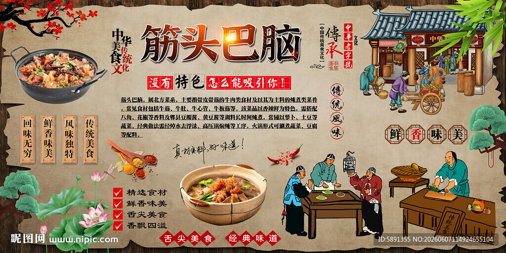 筋头巴脑背景墙