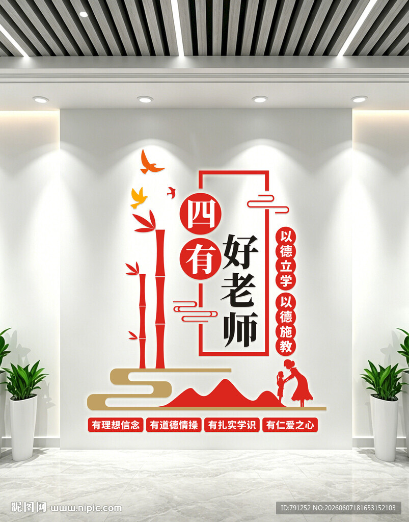 四有好老师师德师风文化墙
