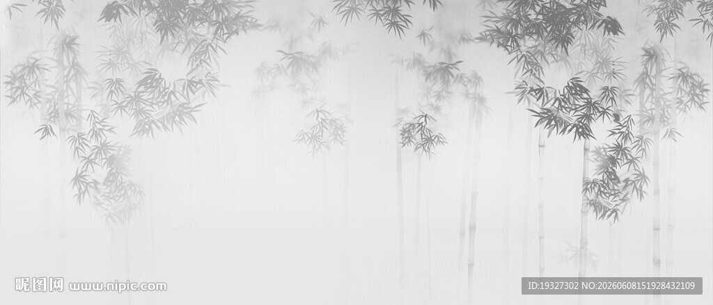 新中式水墨竹子灯箱背景