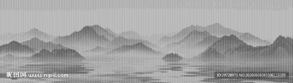 线条山水装饰画