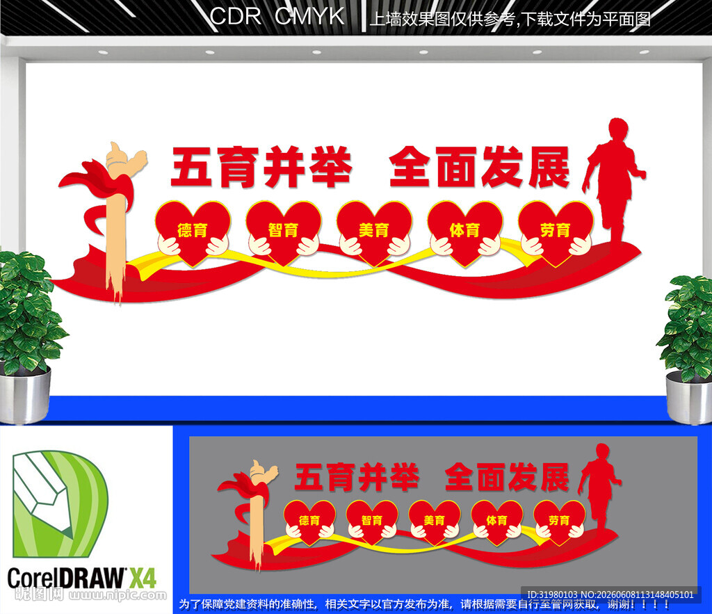 五育并举教育文化墙