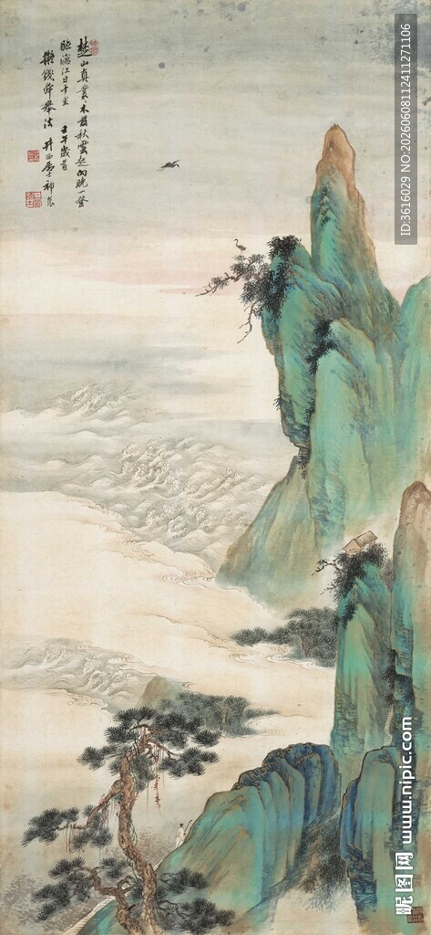名画水墨山水间的清幽景致