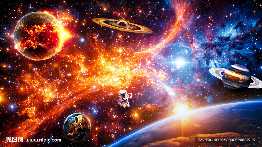 宇宙大爆炸太空星球银河星空背景