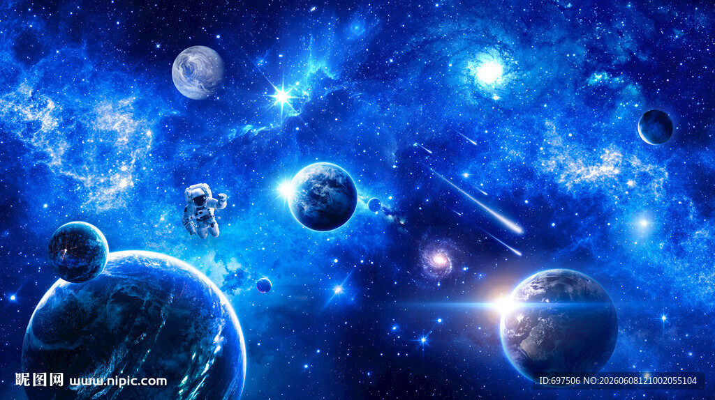 太空宇航员宇宙星空银河黑洞背景