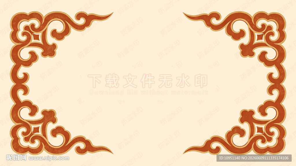 中式古典花纹边框图案