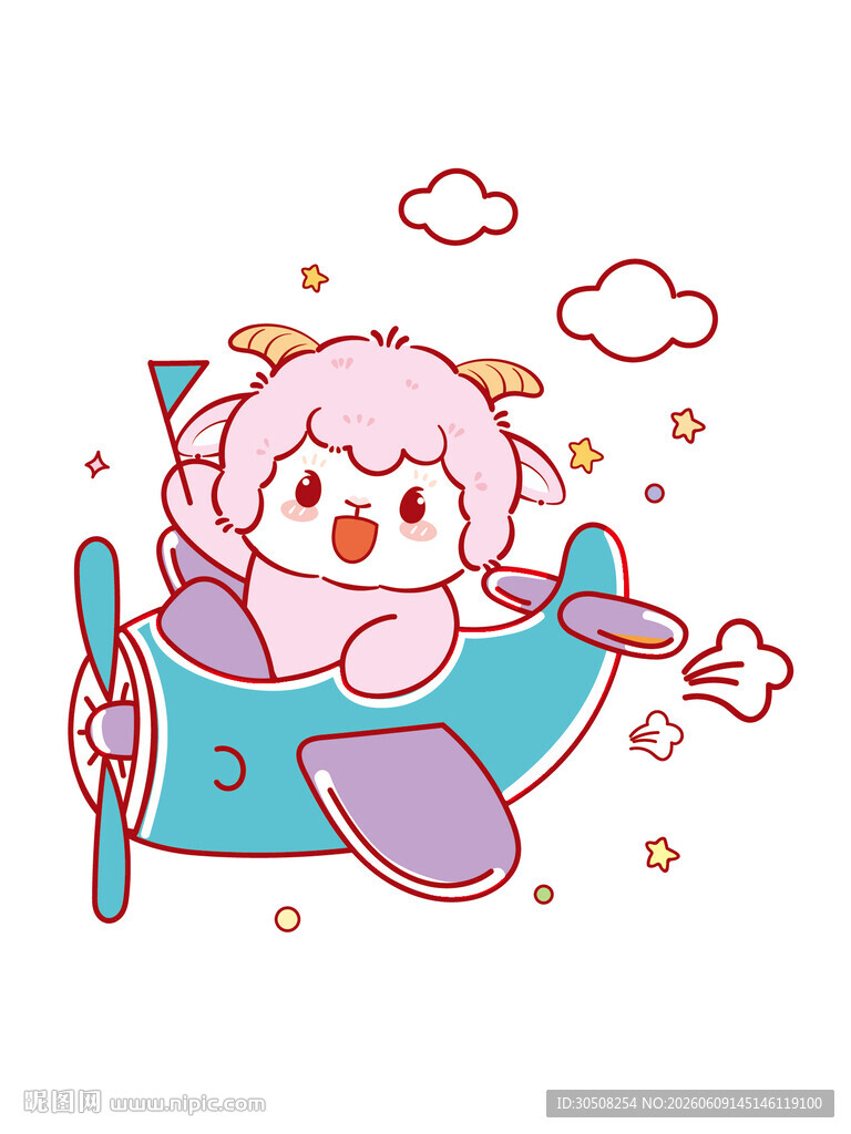 可爱小羊 乘飞机欢乐出行