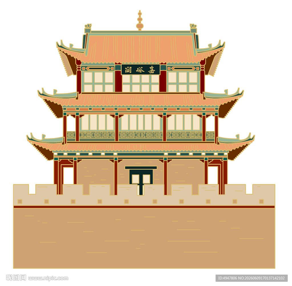 嘉峪关 矢量图