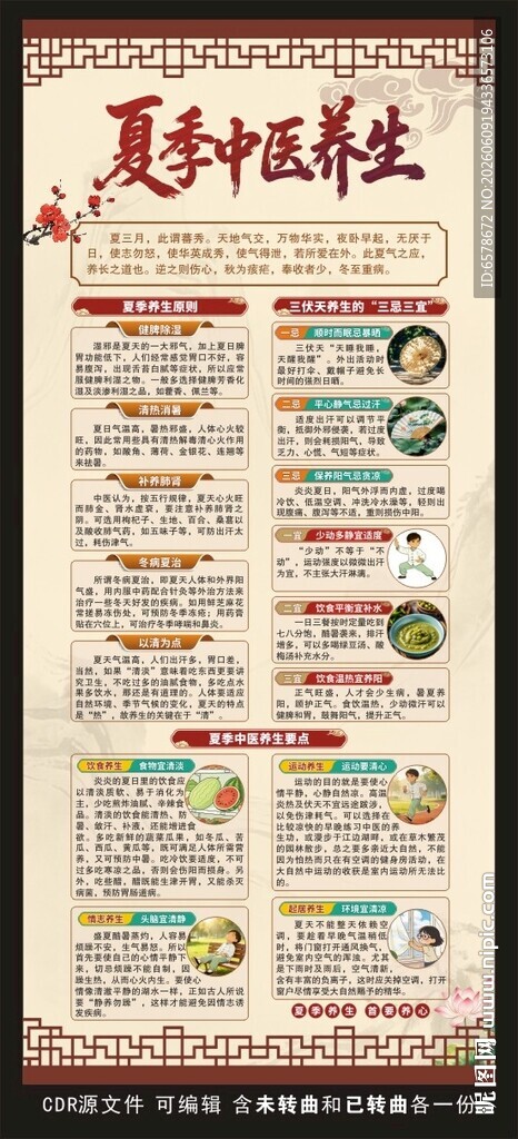 夏季中医养生健康教育展架