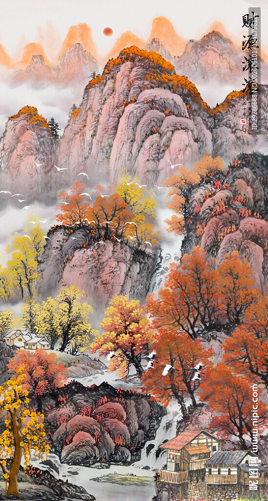 玄关画财源滚滚