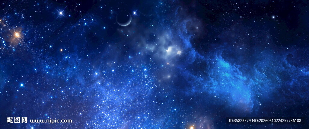 梦幻蓝色星空背景图