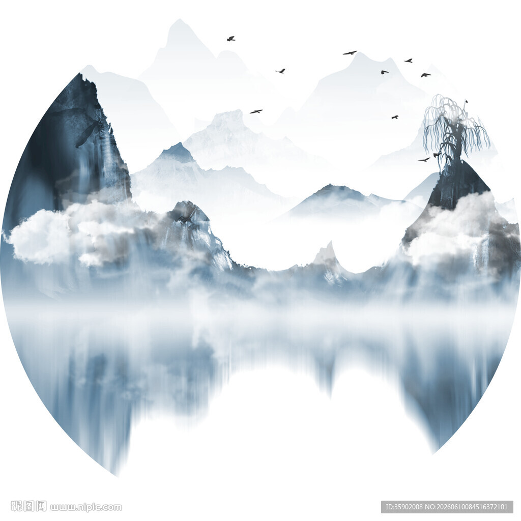 水墨山水意境图