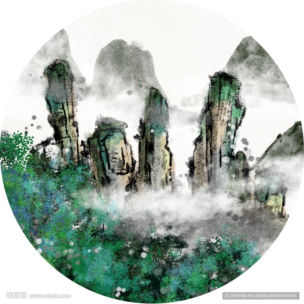 水墨山水间的奇幻景致