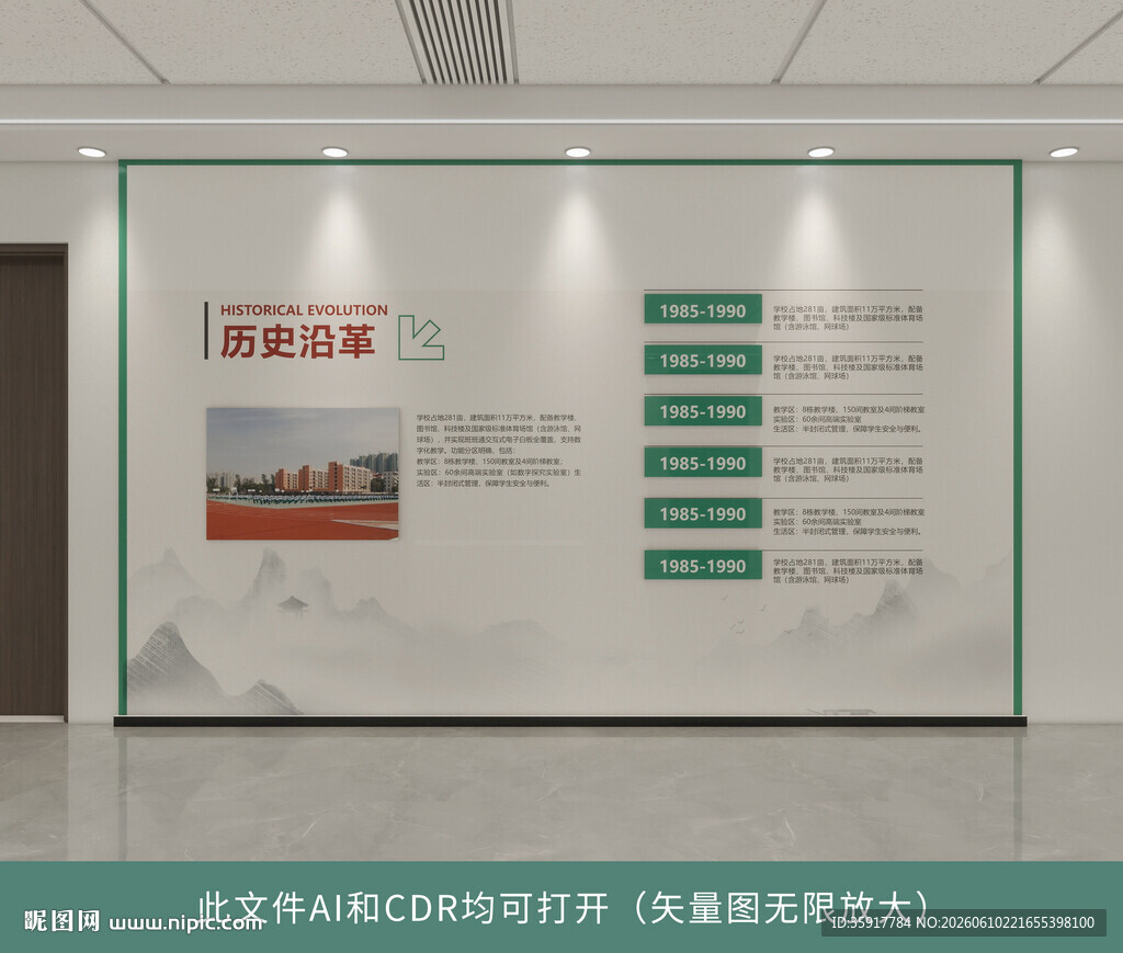 学校历程 文化墙