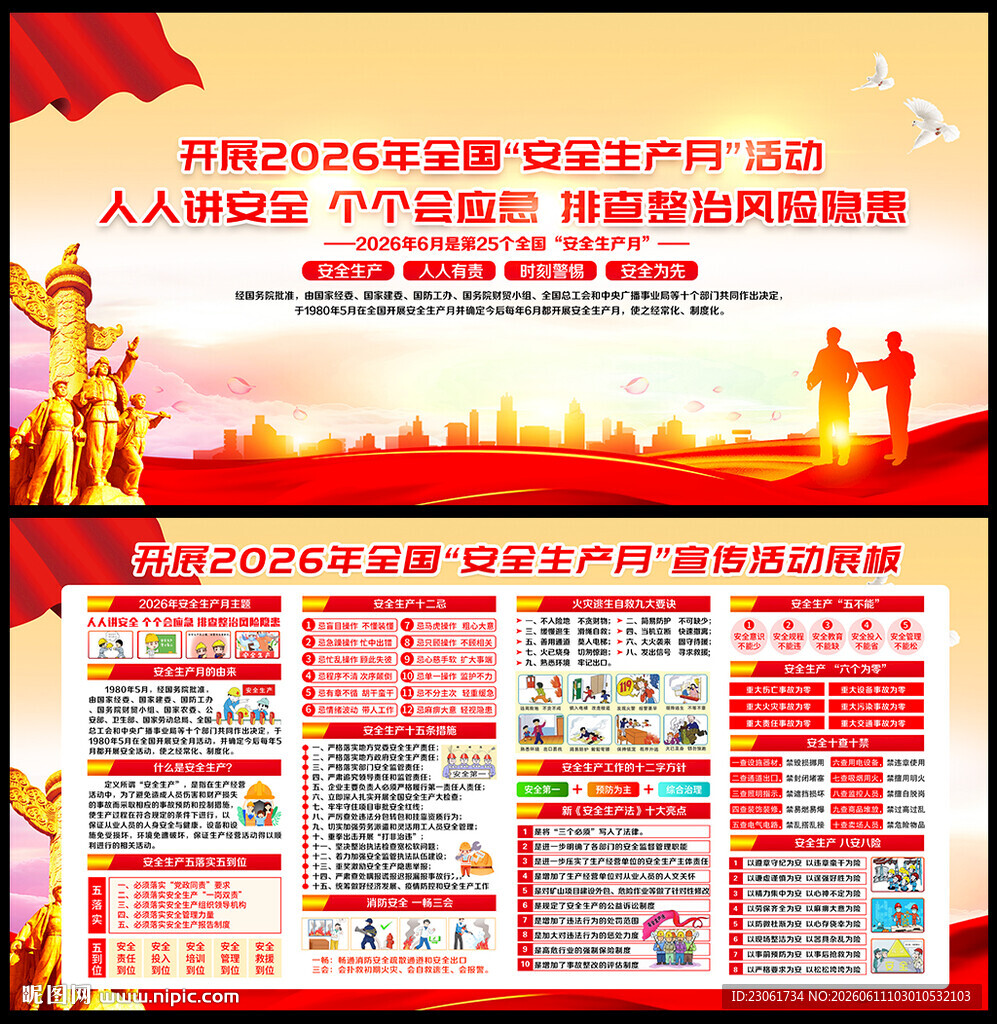 2026年安全生产月知识展板