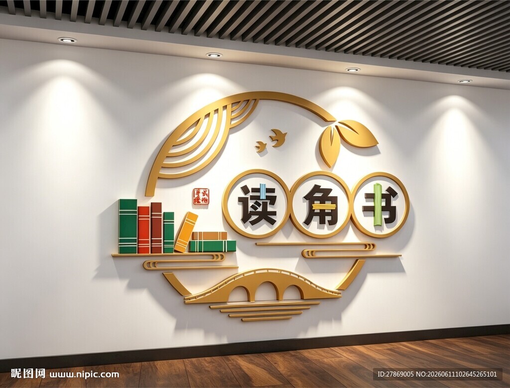 读书角图书馆室文化墙