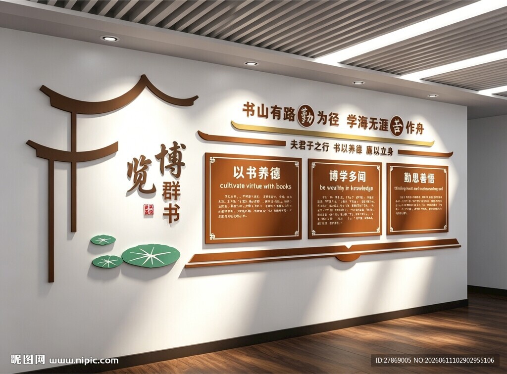 图书馆阅览室读书角文化墙展板