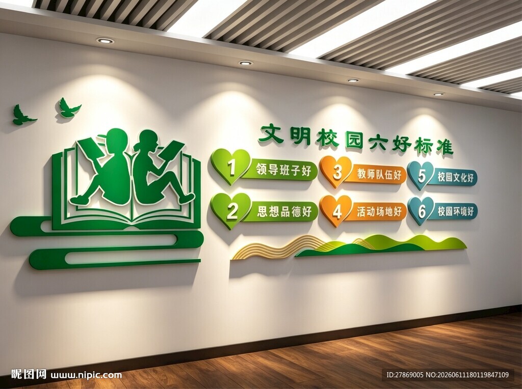 文明学校园六个好文化墙