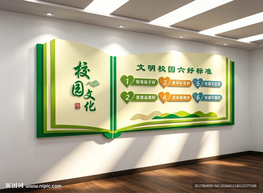 文明学校园六个好文化墙