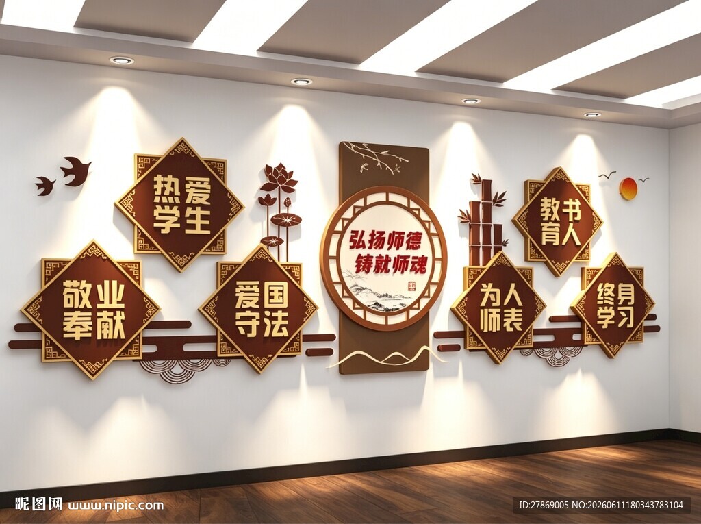 学校园老教师办公室文化墙