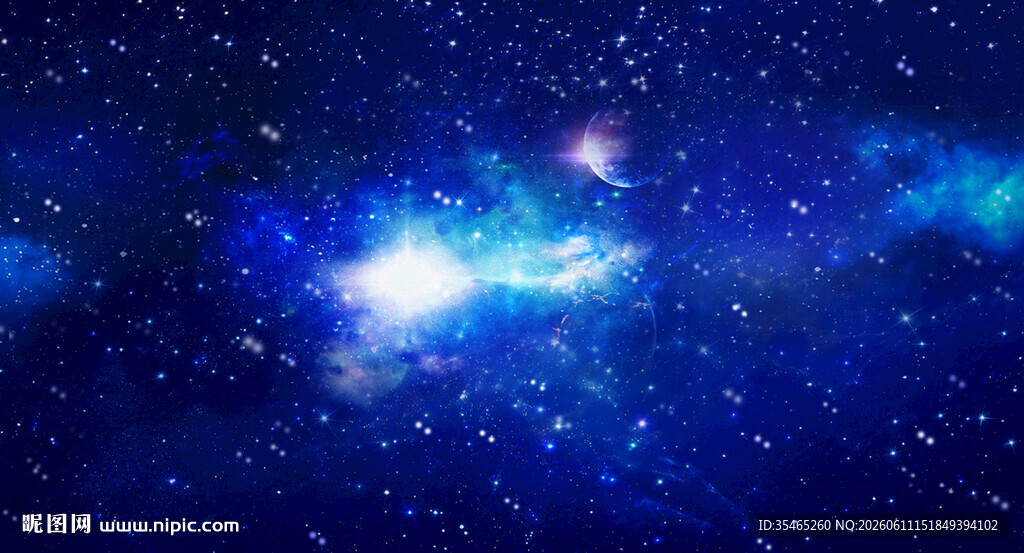 蓝色星空背景墙