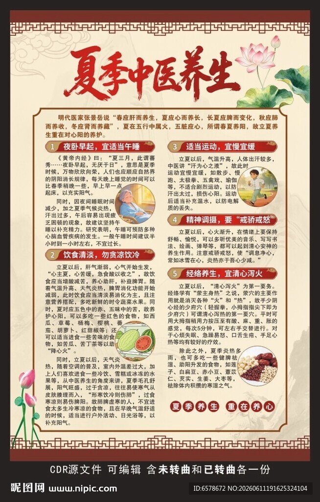 夏季中医养生海报