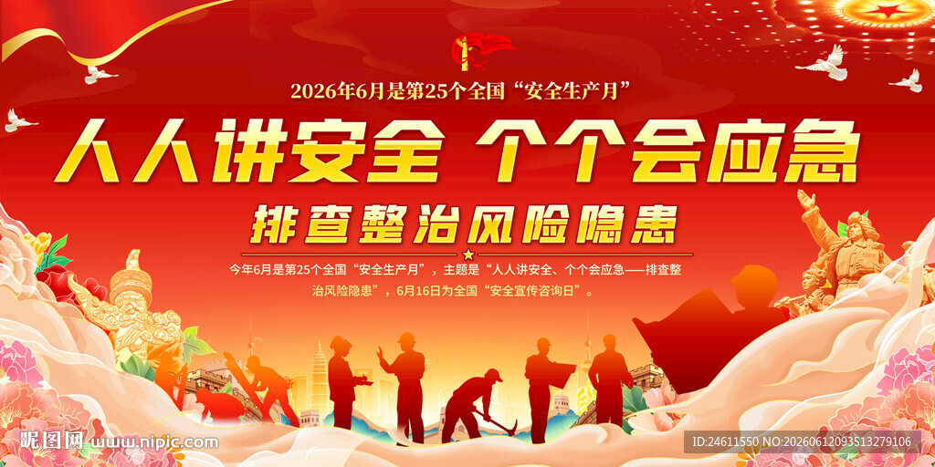 2026安全生产月宣传展板