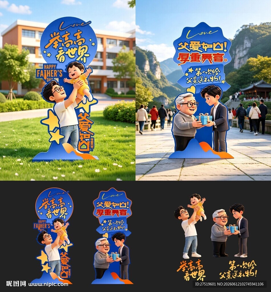 父亲节美陈路牌