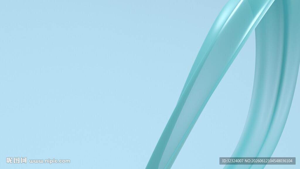 淡蓝色流动曲线抽象图