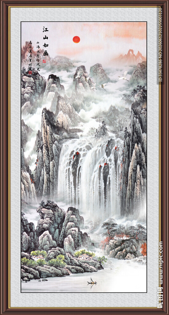 竖幅山水画