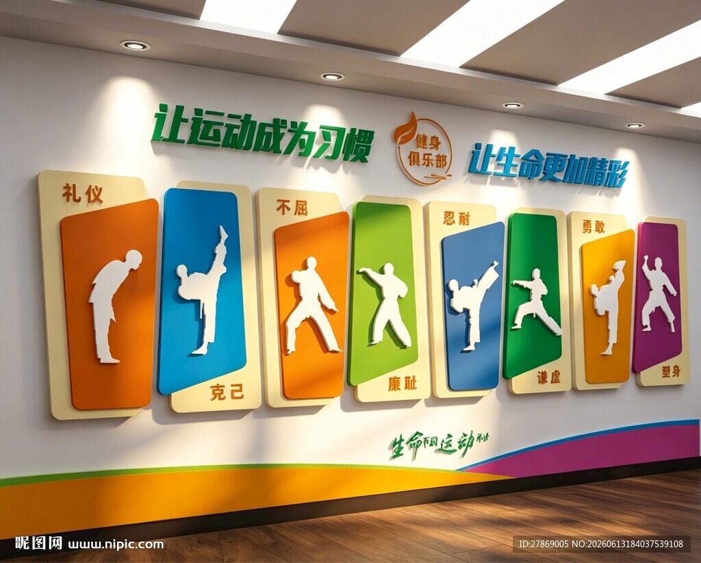 跆拳道武术馆文化墙展板