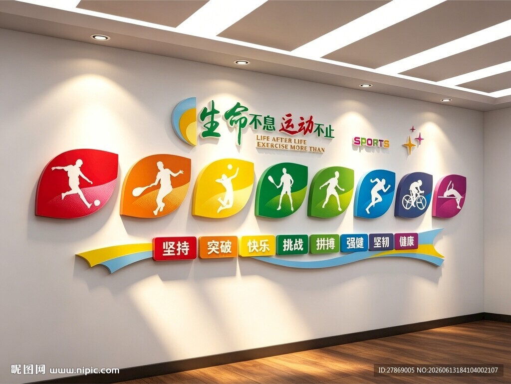 运动健身体育馆文化墙