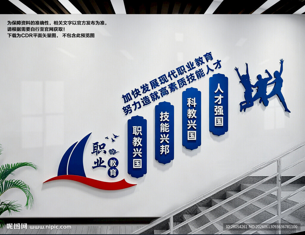 职业教育楼梯文化墙