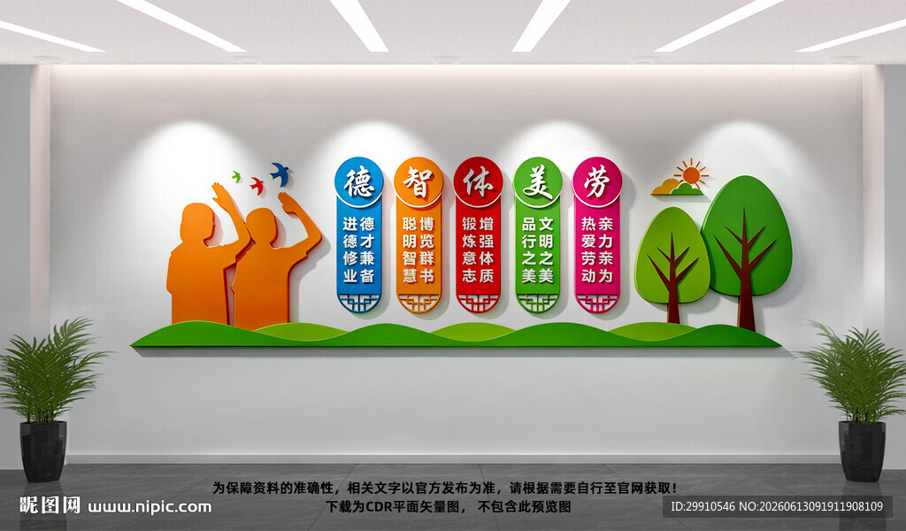 德智体美劳校园文化墙