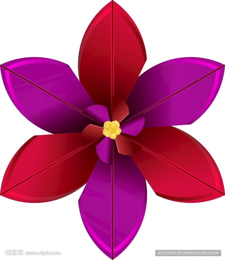 绚丽多彩五瓣花图案