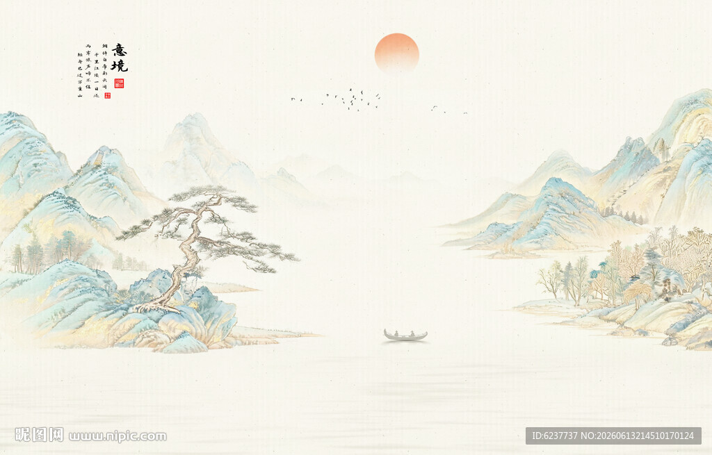 古风山水背景图