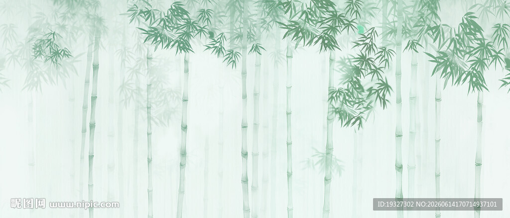 新中式简约竹子屏风背景