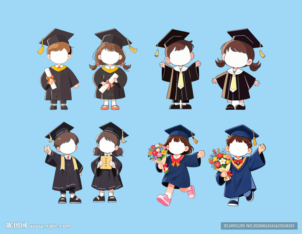 毕业季学士服镂空人形拍照立牌