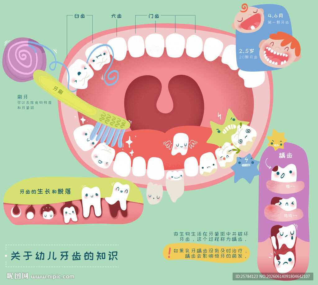 口腔健康刷牙龋齿儿童知识科普