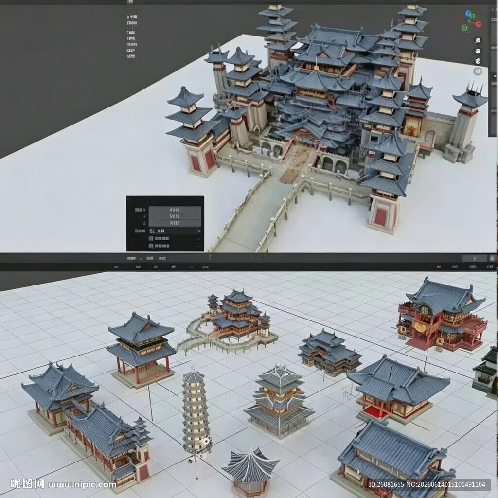 blender古代建筑古典模型