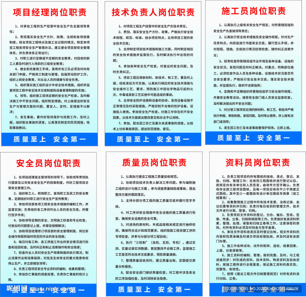 项目部管理制度牌