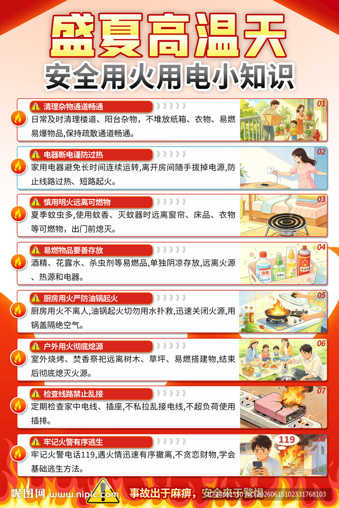 盛夏安全用电小知识海报