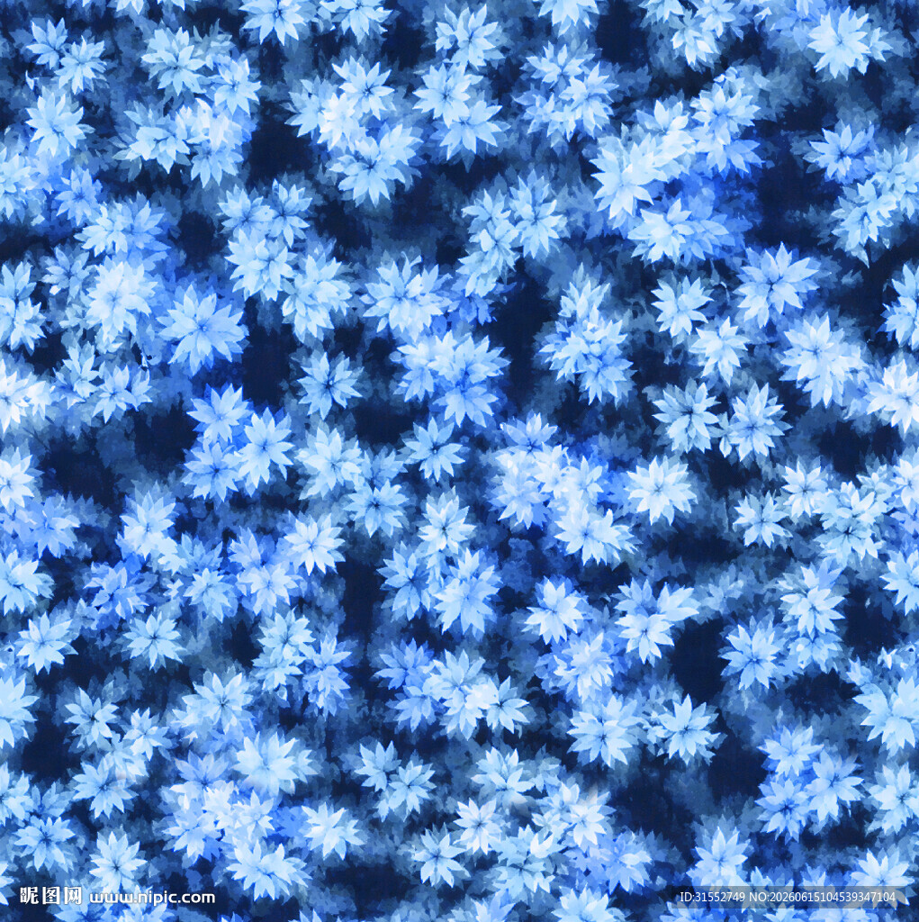 蓝色雪花纹理图案背景